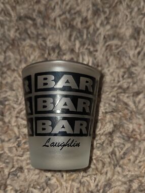 Laughlin Bar Frosted Shot Glass - Black and Frost